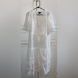 GAP Ivory Lace Maxi Dress